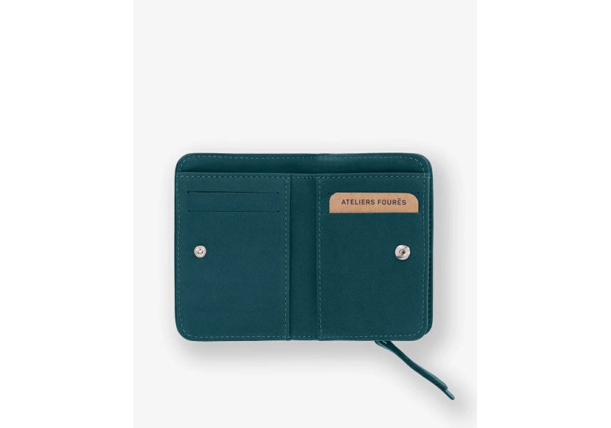 Les Ateliers Foures B23 - CUIR DE VACHETTE - LAGON porte monnaie et billet zip dos à dos mixte pmpb