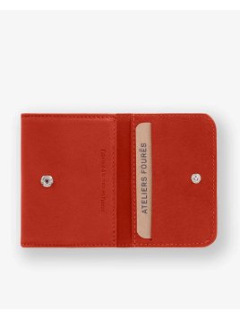 Les Ateliers Foures B24 - CUIR DE VACHETTE - ORANGE. porte monnaie et billet boite les ateliers fourès pmpb