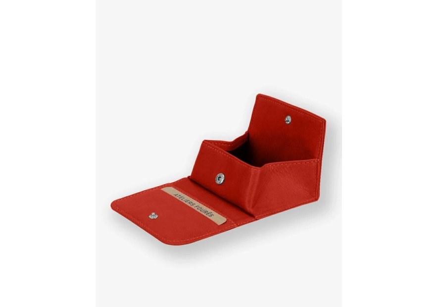 Les Ateliers Foures B24 - CUIR DE VACHETTE - ORANGE. porte monnaie et billet boite les ateliers fourès pmpb