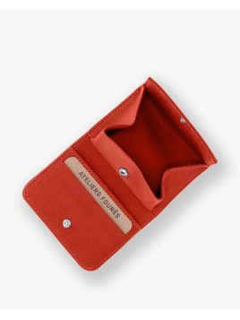 Les Ateliers Foures B24 - CUIR DE VACHETTE - ORANGE. porte monnaie et billet boite les ateliers fourès pmpb