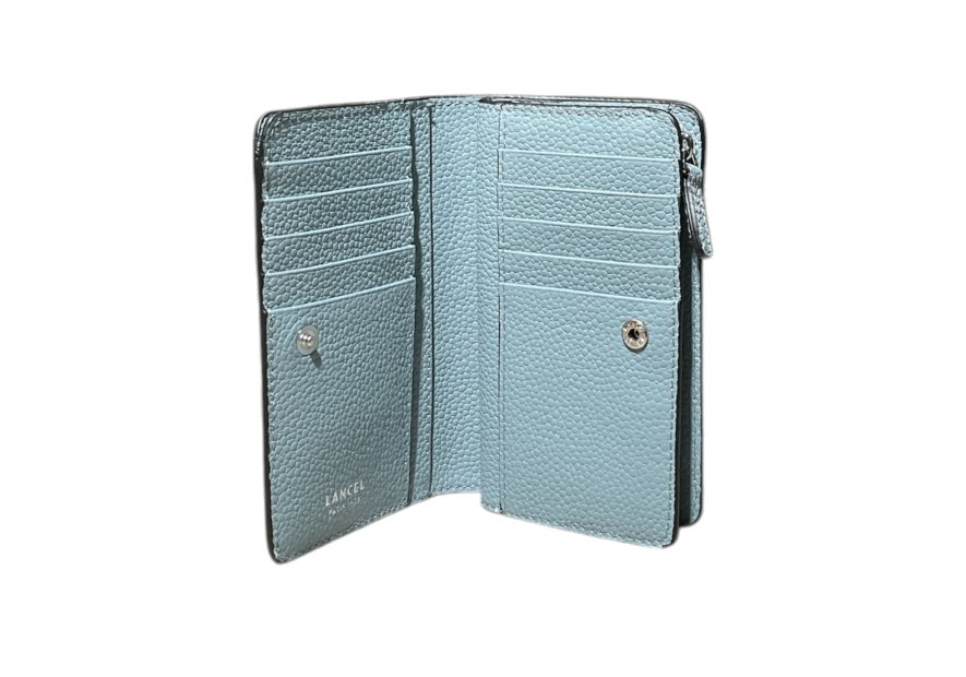 Lancel A11123 - CUIR DE VACHETTE - BLEU Ninon de Lancel - Portefeuille compact pmpb femme
