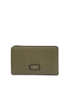 Lancel A11123 - CUIR DE VACHETTE - KAKI Ninon de Lancel - Portefeuille compact pmpb femme