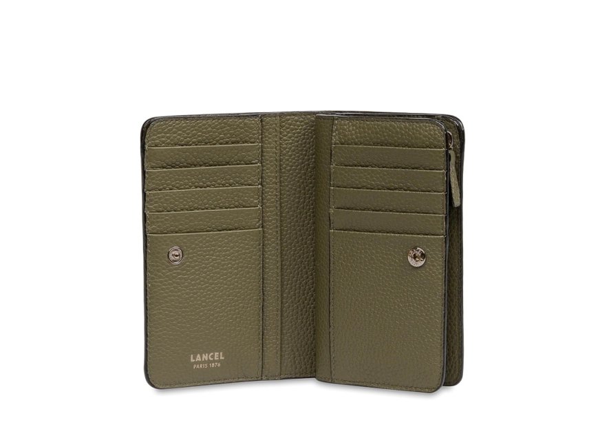 Lancel A11123 - CUIR DE VACHETTE - KAKI Ninon de Lancel - Portefeuille compact pmpb femme