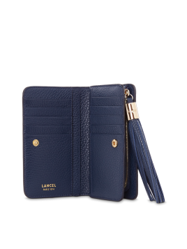 Lancel A11136 - CUIR DE VACHETTE - BLEU Premier Flirt de Lancel - Portefeuille compact pmpb femme