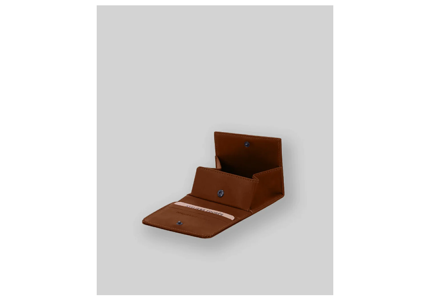 Les Ateliers Foures 9147 - CUIR DE VACHETTE - FAUVE Porte-monnaie/ Porte-billets pmpb