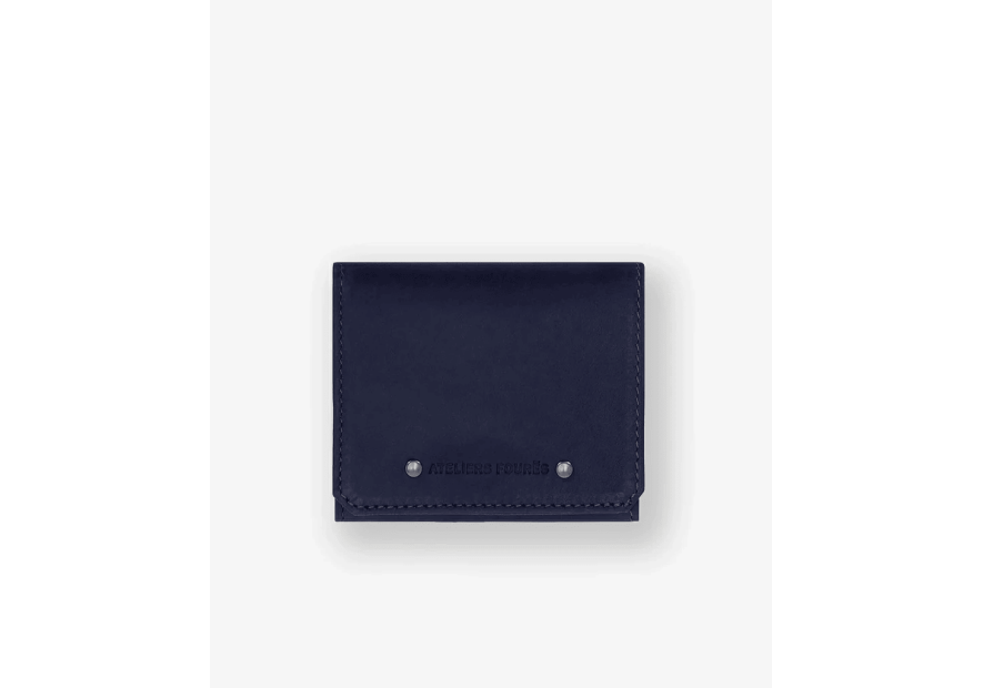 Les Ateliers Foures 9147 - CUIR DE VACHETTE - MARINE Porte-monnaie/ Porte-billets pmpb
