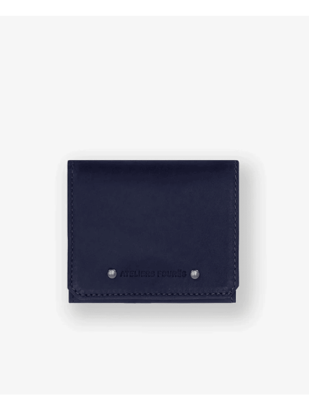 Les Ateliers Foures 9147 - CUIR DE VACHETTE - MARINE Porte-monnaie/ Porte-billets pmpb