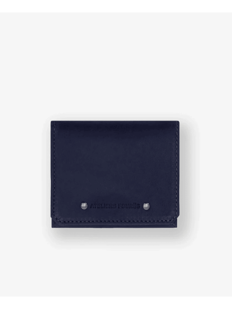 Les Ateliers Foures 9147 - CUIR DE VACHETTE - MARINE Porte-monnaie/ Porte-billets pmpb