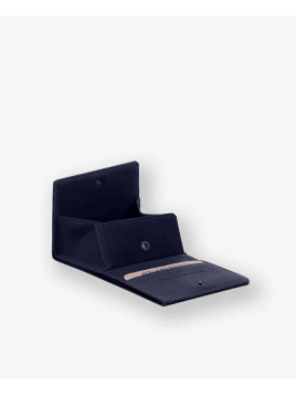 Les Ateliers Foures 9147 - CUIR DE VACHETTE - MARINE Porte-monnaie/ Porte-billets pmpb