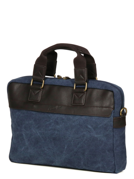 Gerard Henon 22379 - COTON ET CUIR - MARINE safari porte documents s sac-business