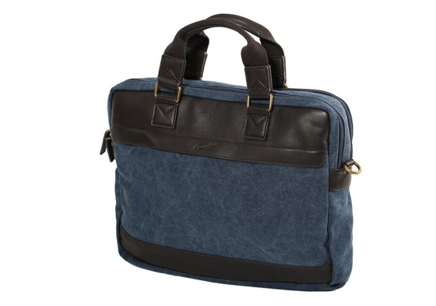 Gerard Henon 22381 - COTON ET CUIR - MARINE porte documents 15" safari Sac business