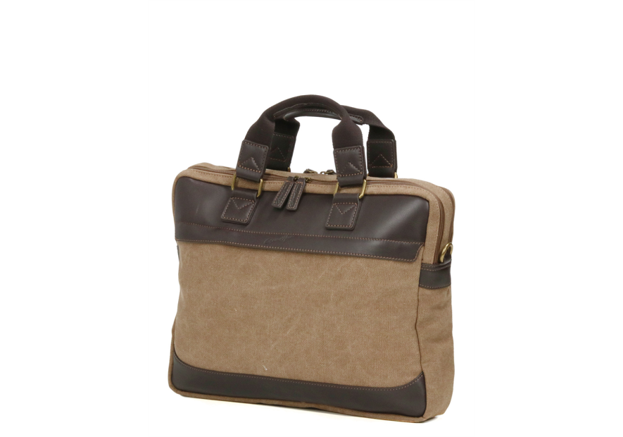 Gerard Henon 22381 - COTON ET CUIR - MARRON porte documents 15" safari Sac business