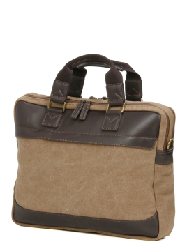 Gerard Henon 22381 - COTON ET CUIR - MARRON porte documents 15" safari Sac business