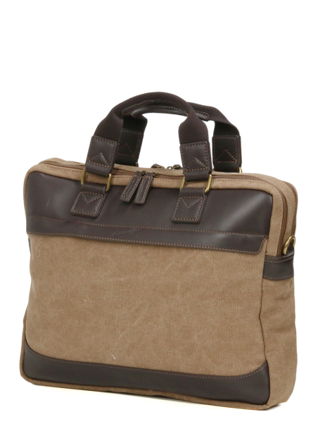 Gerard Henon 22381 - COTON ET CUIR - MARRON porte documents 15" safari Sac business