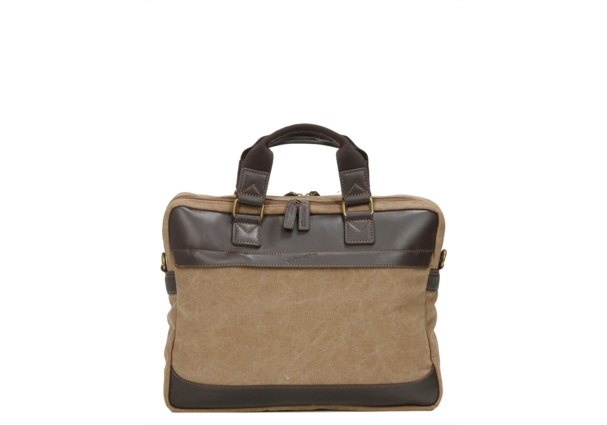 Gerard Henon 22381 - COTON ET CUIR - MARRON porte documents 15" safari Sac business