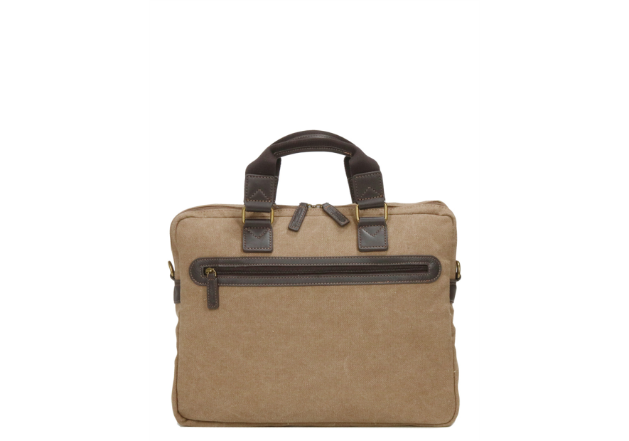 Gerard Henon 22381 - COTON ET CUIR - MARRON porte documents 15" safari Sac business