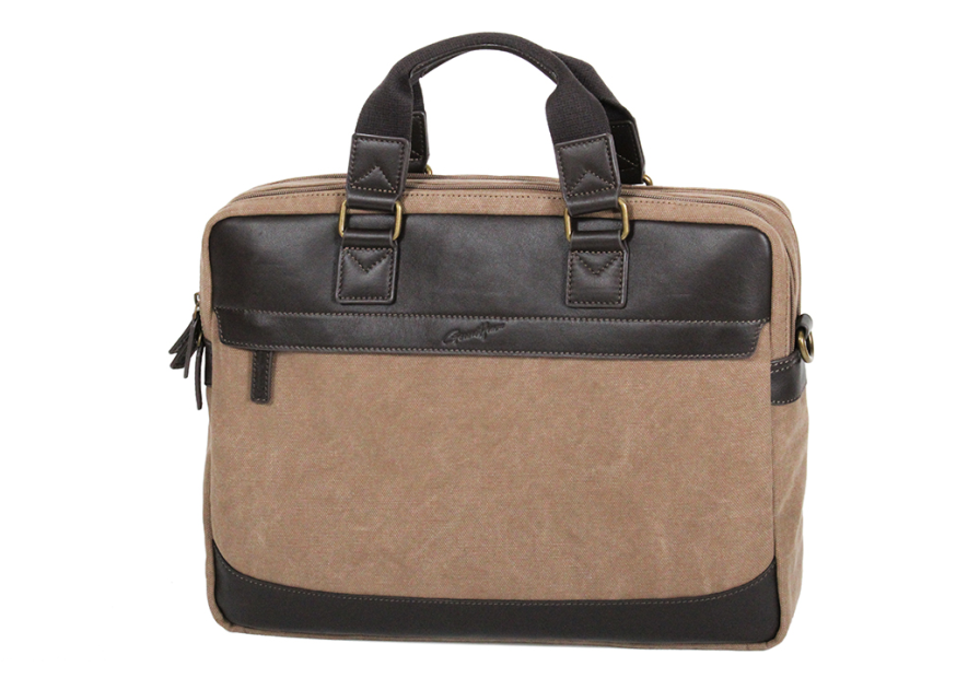 Gerard Henon 22381 - COTON ET CUIR - MARRON porte documents 15" safari Sac business