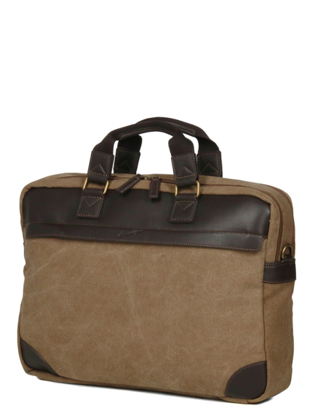 Gerard Henon 22384 - COTON ET CUIR - MARRON safari porte documents 17" Sac business