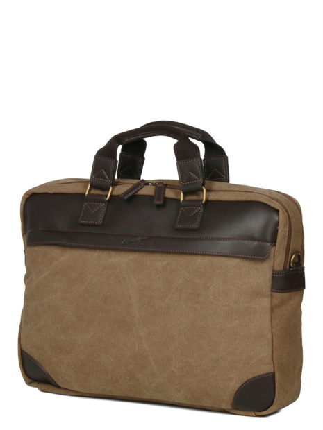 Gerard Henon 22384 - COTON ET CUIR - MARRON safari porte documents 17" sac-business