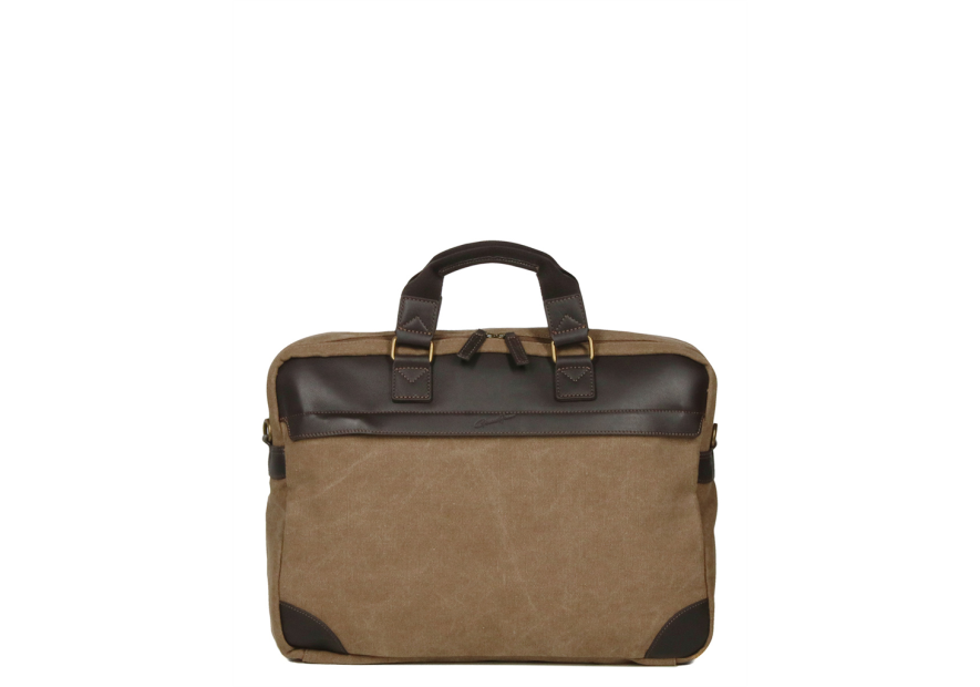 Gerard Henon 22384 - COTON ET CUIR - MARRON safari porte documents 17" Sac business