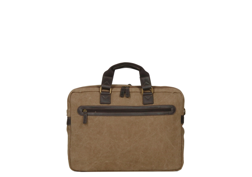 Gerard Henon 22384 - COTON ET CUIR - MARRON safari porte documents 17" Sac business