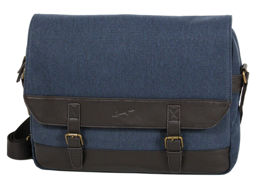 Gerard Henon 22360 - COTON ET CUIR - MARINE sac gibecière a4 safari Loisirs