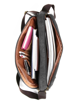 Gerard Henon 22354 - COTON ET CUIR - NOIR sac reporter safari Sac business