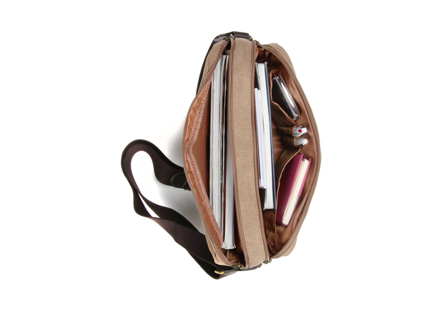 Gerard Henon 22354 - COTON ET CUIR - MARRON sac reporter safari Sac business