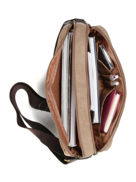 Gerard Henon 22354 - COTON ET CUIR - MARRON sac reporter safari Sac business