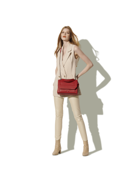 Lancel A09223 - CUIR DE VACHETTE - ROUG Lancel Ninon l - Sac Rabat Sacs à mains