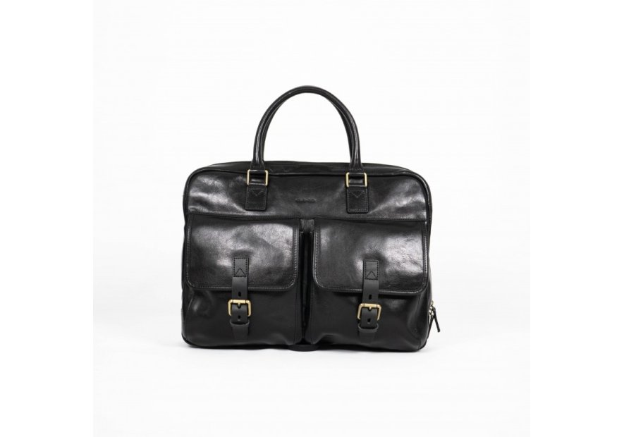 Gerard Henon 2283 - CUIR DE VACHETTE - NOIR hénon vérone porte documents 15" Sac business