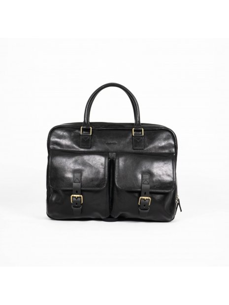 Gerard Henon 2283 - CUIR DE VACHETTE - NOIR hénon vérone porte documents 15" sac-business