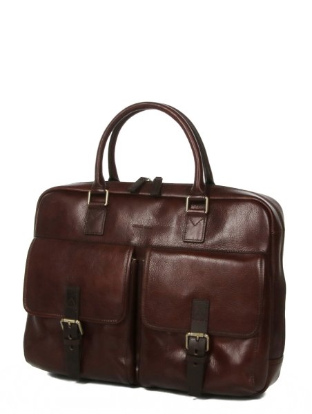 Gerard Henon 2283 - CUIR DE VACHETTE - CHOCOL hénon vérone porte documents 15" Sac business