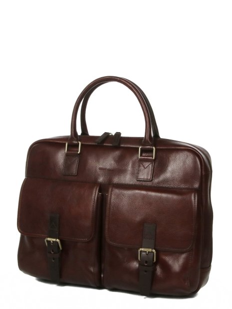 Gerard Henon 2283 - CUIR DE VACHETTE - CHOCOL hénon vérone porte documents 15" sac-business