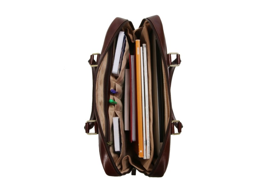 Gerard Henon 2283 - CUIR DE VACHETTE - CHOCOL hénon vérone porte documents 15" Sac business