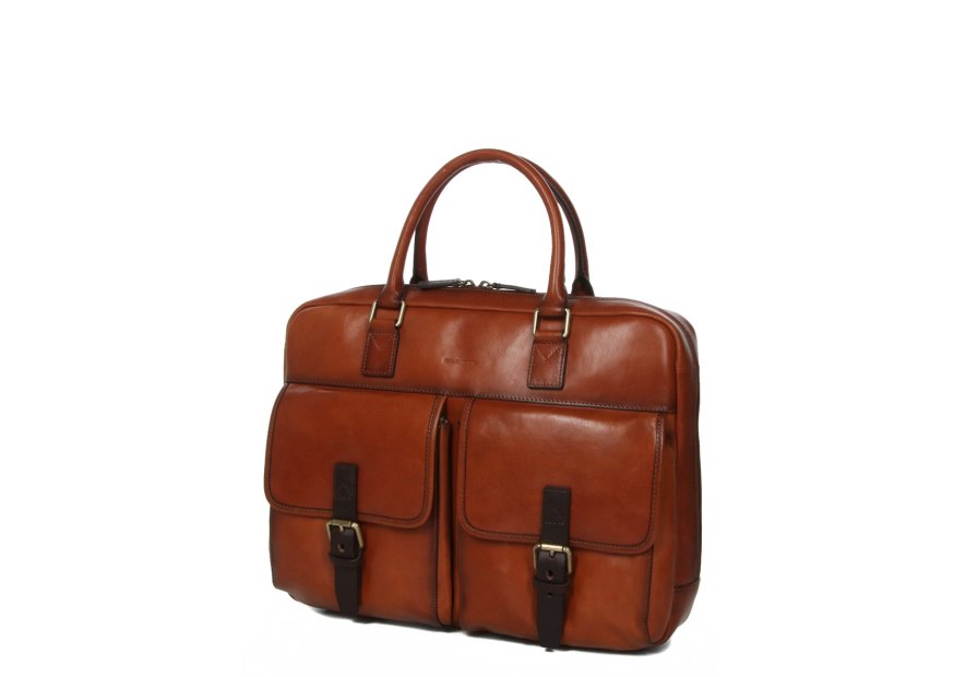 Gerard Henon 2283 - CUIR DE VACHETTE - MARRON hénon vérone porte documents 15" Sac business