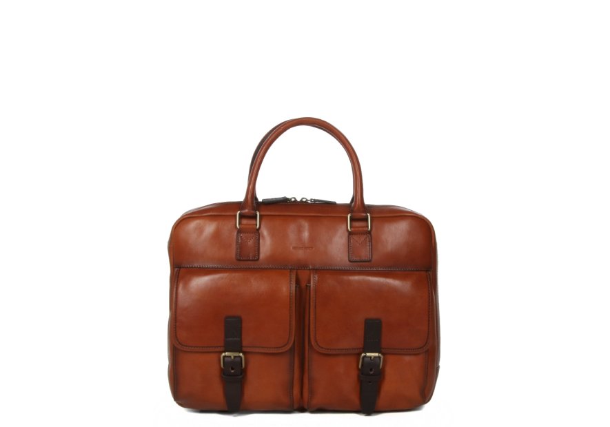Gerard Henon 2283 - CUIR DE VACHETTE - MARRON hénon vérone porte documents 15" Sac business