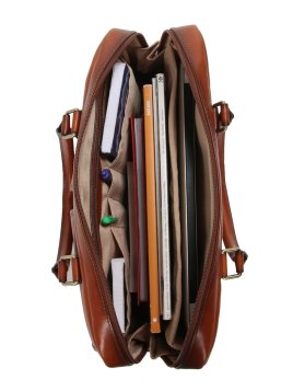 Gerard Henon 2283 - CUIR DE VACHETTE - MARRON hénon vérone porte documents 15" Sac business