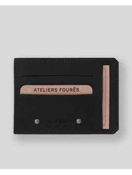 Les Ateliers Foures 948 - CUIR DE VACHETTE - NOIR porte cartes identité et cc baroudeur fourès porte cartes