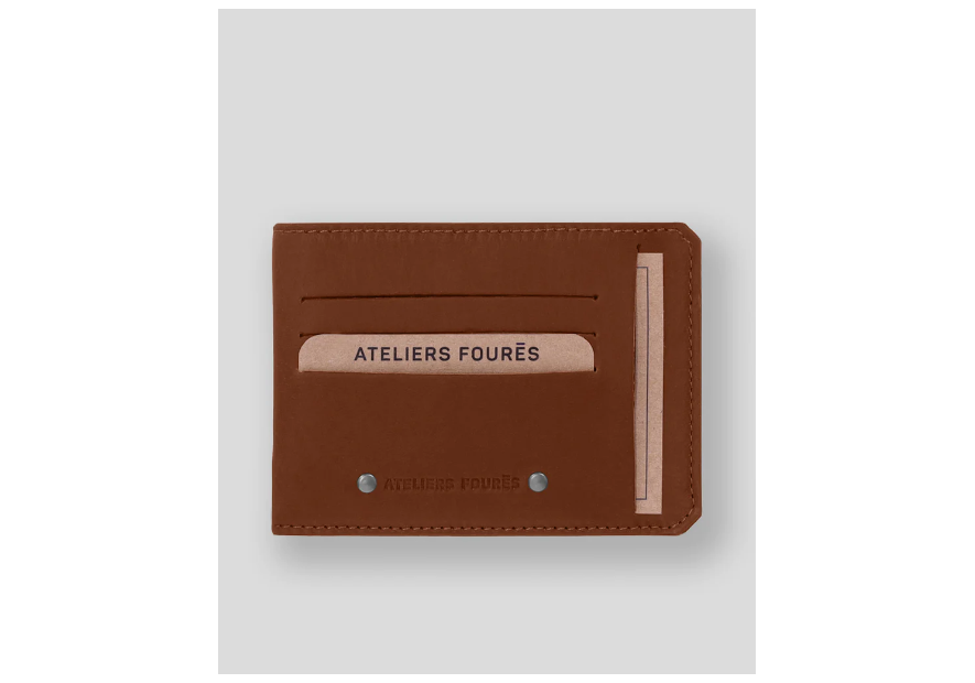 Les Ateliers Foures 948 - CUIR DE VACHETTE - FAUVE porte cartes identité et cc baroudeur fourès porte cartes