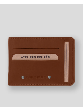 Les Ateliers Foures 948 - CUIR DE VACHETTE - FAUVE porte cartes identité et cc baroudeur fourès porte cartes