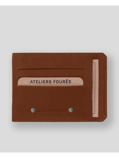 Les Ateliers Foures 948 - CUIR DE VACHETTE - FAUVE porte cartes identité et cc baroudeur fourès porte cartes