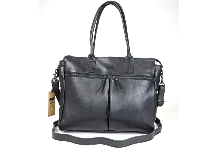 Bear Design CP1657 - CUIR DE VACHETTE - NOIR bear design-classic cp-shopping affaire xl shopping