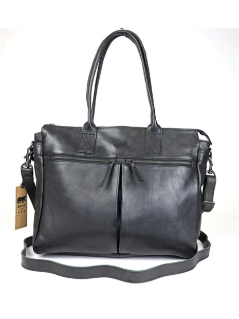Bear Design CP1657 - CUIR DE VACHETTE - NOIR bear design-classic cp-shopping affaire xl sac-a-main-shopping-toile-ou-cuir