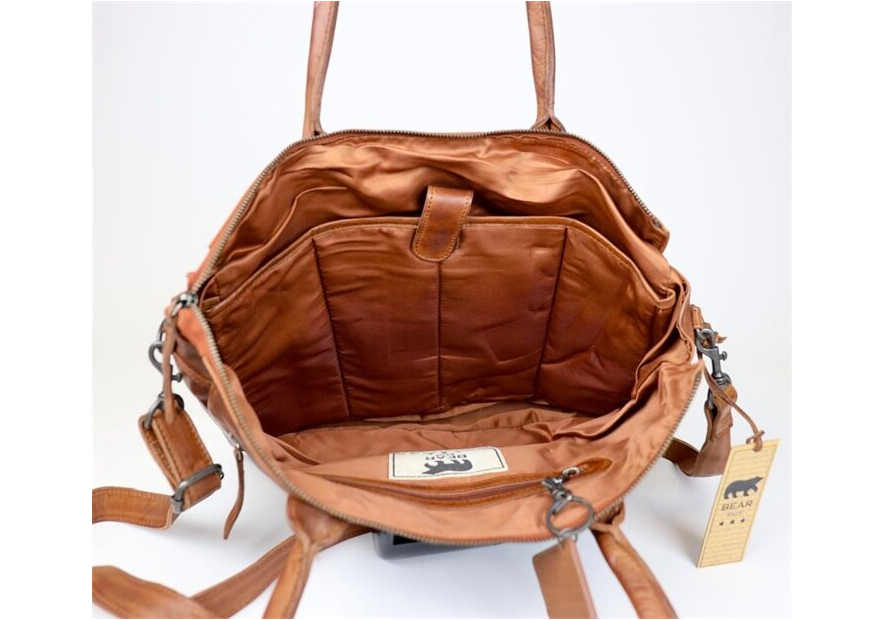 Bear Design CP1657 - CUIR DE VACHETTE - COGN bear design-classic cp-shopping affaire xl shopping