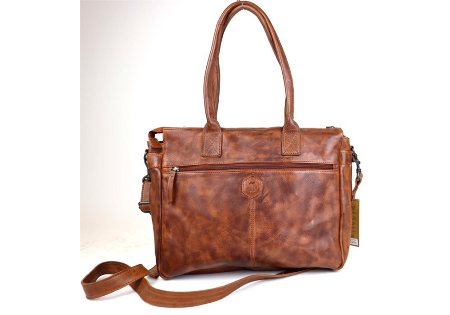 Bear Design CP1657 - CUIR DE VACHETTE - COGN bear design-classic cp-shopping affaire xl shopping