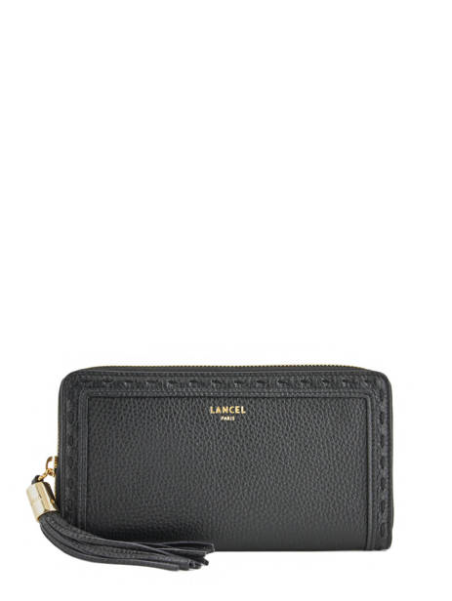 Lancel A10111 - CUIR DE VACHETTE - NOIR Premier Flirt de Lancel - Portefeuille long zippé pmpb femme