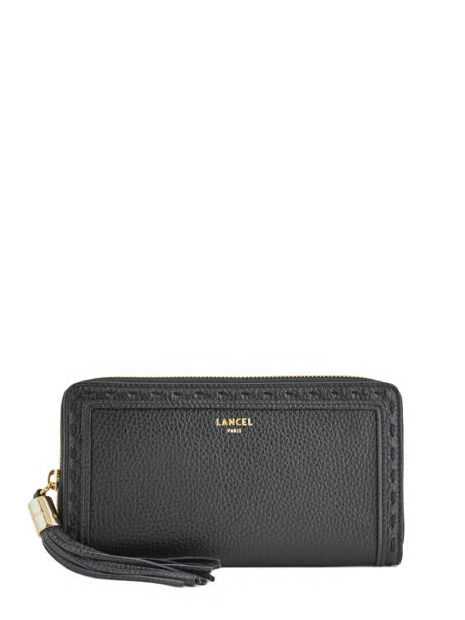 Lancel A10111 - CUIR DE VACHETTE - NOIR Premier Flirt de Lancel - Portefeuille long zippé pmpb-femme