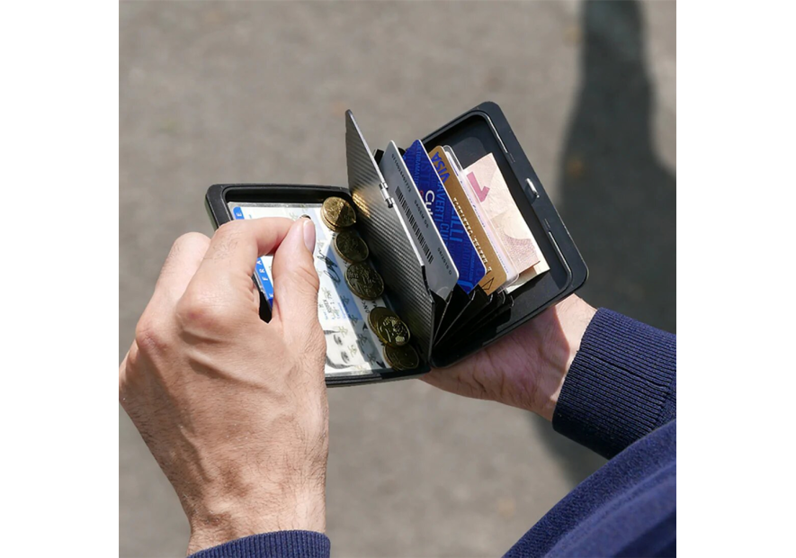 Ögon Design V2 LARGE OSLO - ALUMINIUM - CARB ögon design big stocklom v2 porte cartes porte cartes