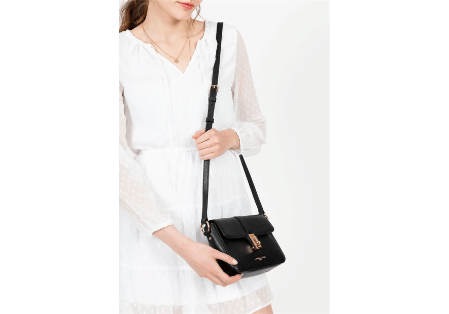 Lancaster 547-40 - CUIR DE VACHETTE - NOIR lancaster foulonné milano sac rabat carré s Sacs à mains